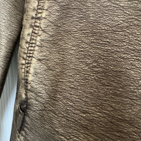 V Cristina Gold Leather Jacket - Picture 5 of 7